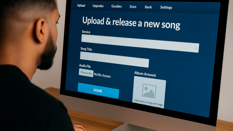 Uploading music online for monetization