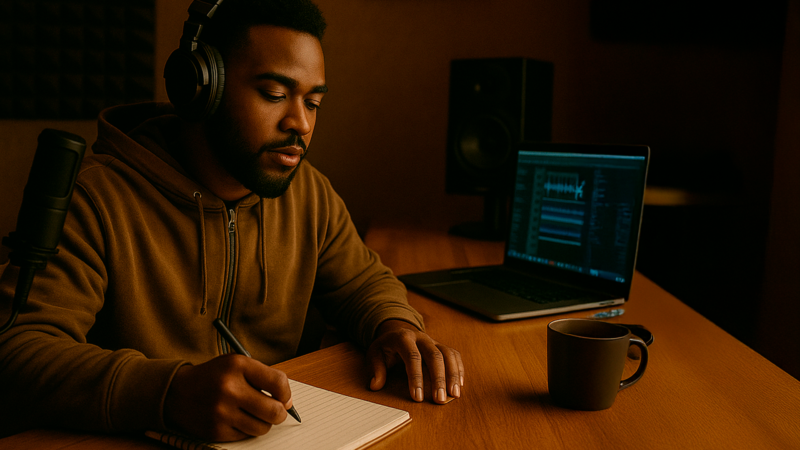 rapper thinking in What to Do After Buying a Beat